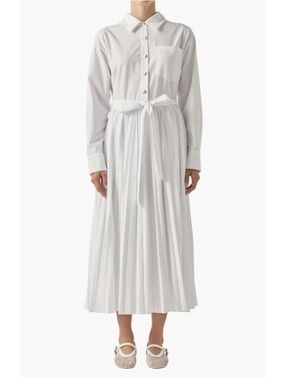 NWT English Factory Pleated Long Sleeve Shirtdress - size XS